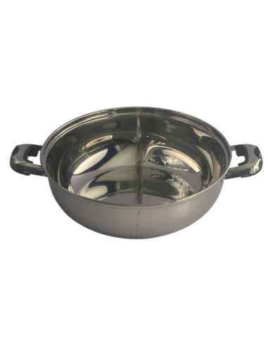 DIVIDED STEAMBOAT HOTPOT POT WITH LID 32CM