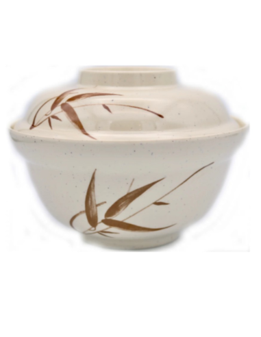 Bamboo Pattern Noodle Bowl with Lid 155x107mm