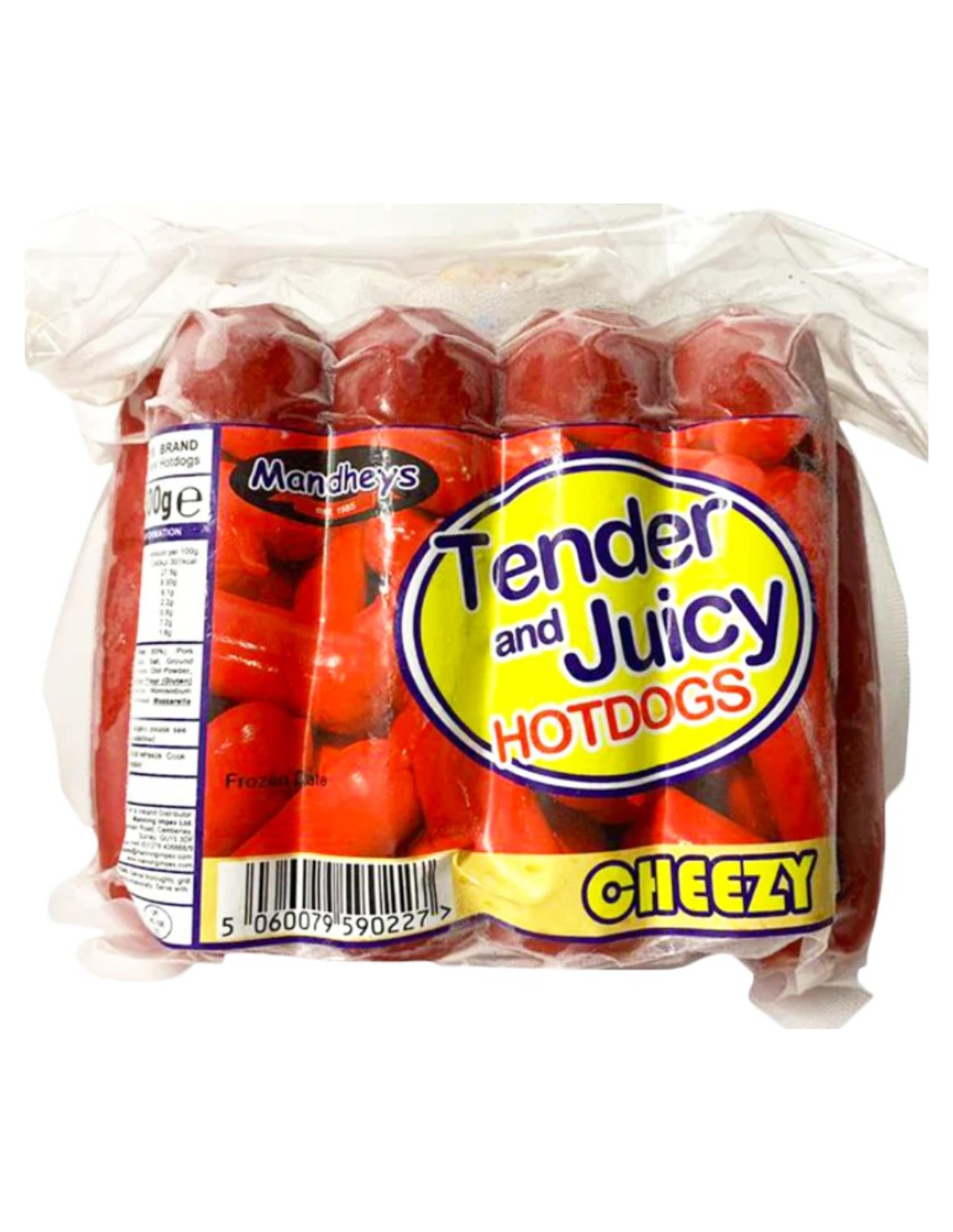 Mandhey's Tender & Juicy Cheezy Pork Hotdogs - Regular 500g - Froze...