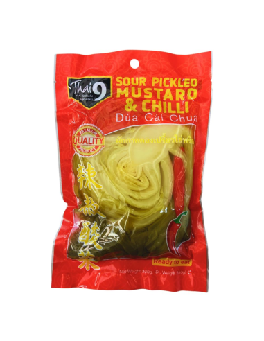 Thai 9 Sour Pickled Green Mustard with Chilli 200g