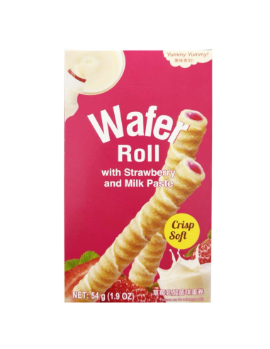 Wafer Roll with Strawberry and Milk Paste 54g