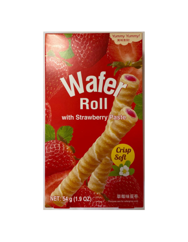 Wafer Roll with Strawberry Paste 54g