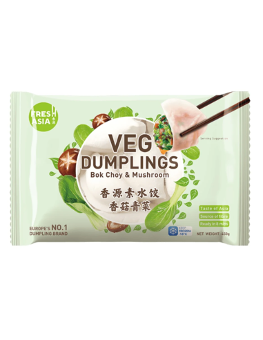 Freshasia Veg Dumplings - Bok Choy & Mushroom Dumplings 450g