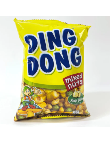 DING DONG MIXED NUTS WITH REAL GARLIC FLAVOUR 100G -  - Savoury Sna...