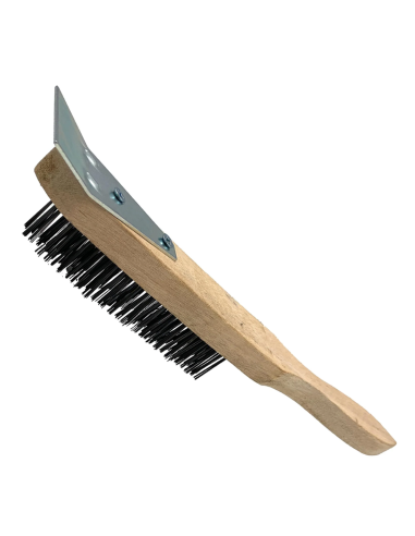 Wire Brush & Scraper with Wooden Handle