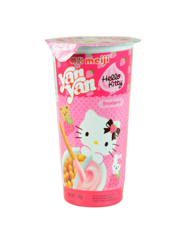 Meiji Yan Yan Hello Kitty Biscuit Sticks with Strawberry Dip 50g