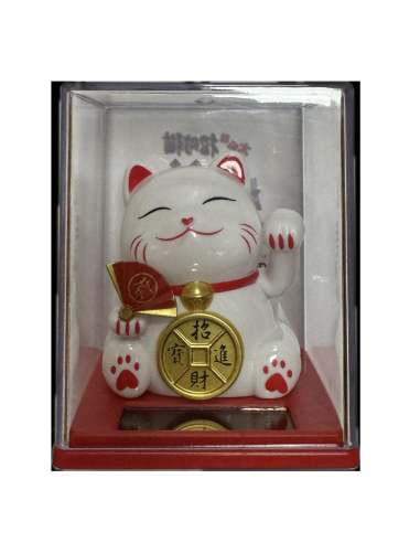 Mini Lucky Cat Ornament (White)