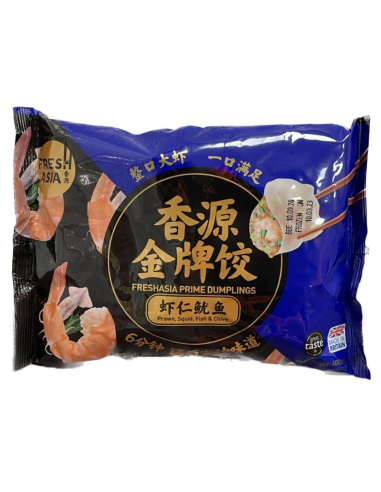 FreshAsia Prime Dumplings Prawn, Squid, Fish & Chive 400g