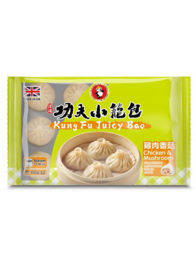 Kung Fu Juicy Bao Chicken & Mushroom Siu Loong Bun 300g