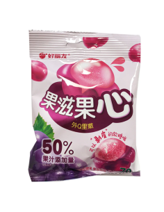好丽友果滋果心剥皮软糖紫葡萄味 70g