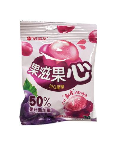 好丽友果滋果心剥皮软糖紫葡萄味 70g