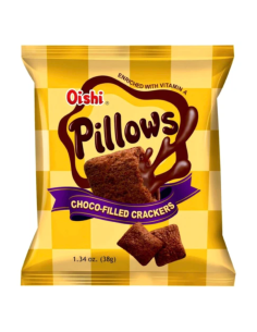 Oishi Pillows Chocolate Filled Crackers 38g
