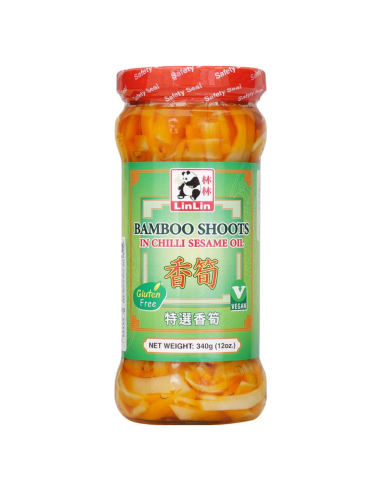 Lin Lin Bamboo Shoots in Chilli Sesame Oil 340g