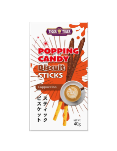 Tiger Tiger Popping Candy Biscuit Sticks Cappuccino 40g