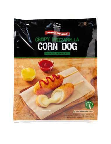 H-Cook Korean Original Corn Dogs Crispy Mozzarela Sausage 400g