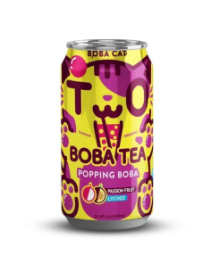 Boba Cat Passion Fruit & Lychee Bubble Tea 315ml | Refreshing