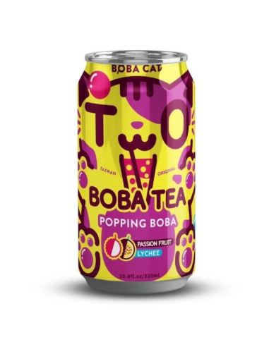 Boba Cat Passion Fruit & Lychee Bubble Tea 315ml