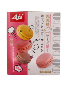 Aji Popping Candy Macaron Biscuit-Strawberry 133g