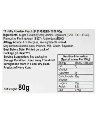 Torto Jelly Powder Peach 80g