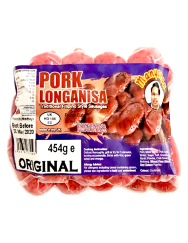 Mandhey's Manyaman Pork Longanisa Original 454g