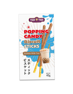 Tiger Tiger Popping Candy Biscuits Sticks Bubble Milk Tea 40g