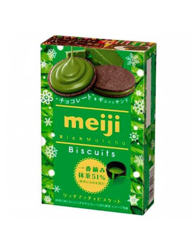Meiji Biscuit Sandwich Matcha Chocolate 96g 6pcs