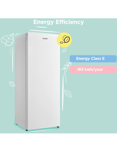COMFEE 160L Freestanding Upright Freezer with 5 Storage Tiers (AJ0790)