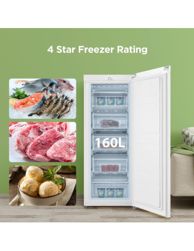 COMFEE 160L Freestanding Upright Freezer with 5 Storage Tiers (AJ0790)