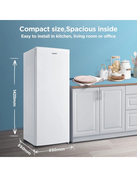 COMFEE 160L Freestanding Upright Freezer with 5 Storage Tiers (AJ0790)