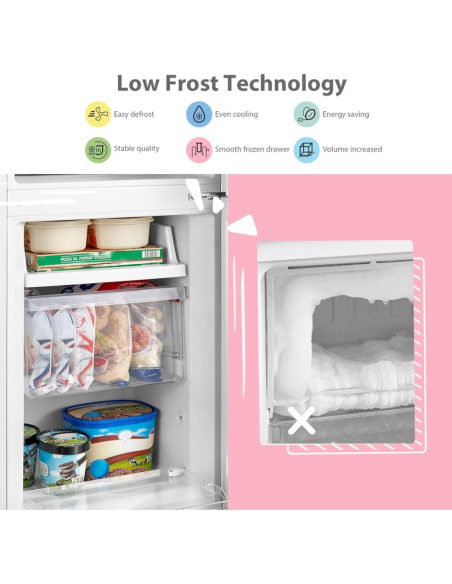 COMFEE 174L Freestanding Low Frost Fridge Freezer (AJ0787)