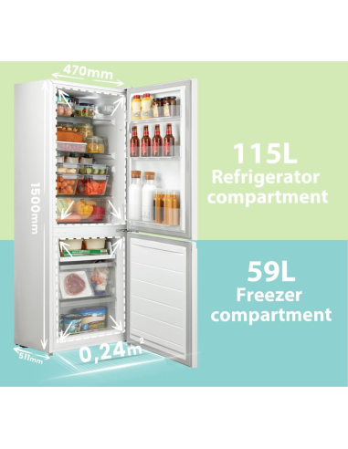 COMFEE 174L Freestanding Low Frost Fridge Freezer (AJ0787)