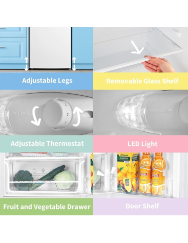 COMFEE 131L Under Counter Larder Fridge with 3 Removable Shelves and Drawer (AJ0393)