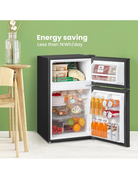 COMFEE Black 87L 2-Section Under Counter Fridge Freezer with Removable Shelves (AJ0391)