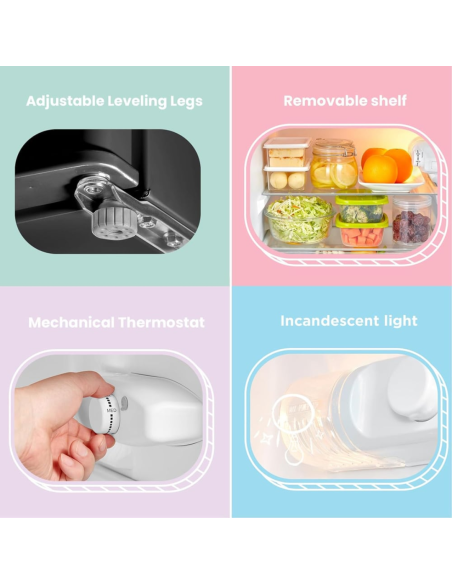 COMFEE Black 87L 2-Section Under Counter Fridge Freezer with Removable Shelves (AJ0391)