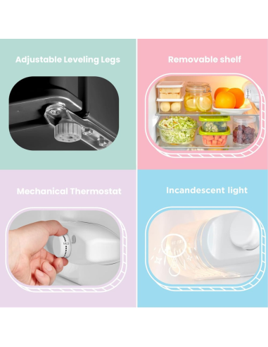 COMFEE White 87L 2-Section Under Counter Fridge Freezer with Removable Shelves (AJ0390)