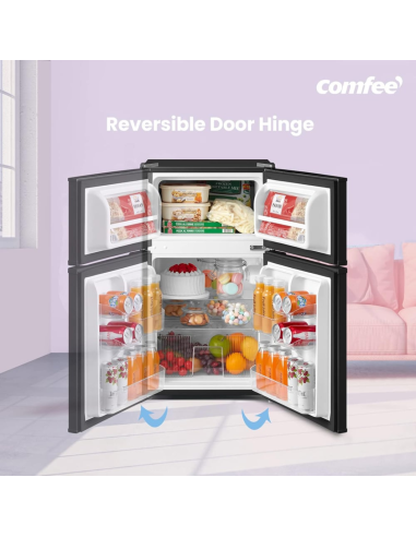 COMFEE White 87L 2-Section Under Counter Fridge Freezer with Removable Shelves (AJ0390)