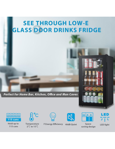 COMFEE 93L Under Counter Drinks Fridge with Adjustable Shelves (AJ0387)