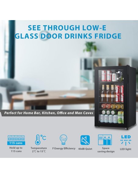 COMFEE 93L Under Counter Drinks Fridge with Adjustable Shelves (AJ0387)