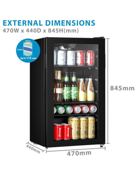 COMFEE 93L Under Counter Drinks Fridge with Adjustable Shelves (AJ0387)