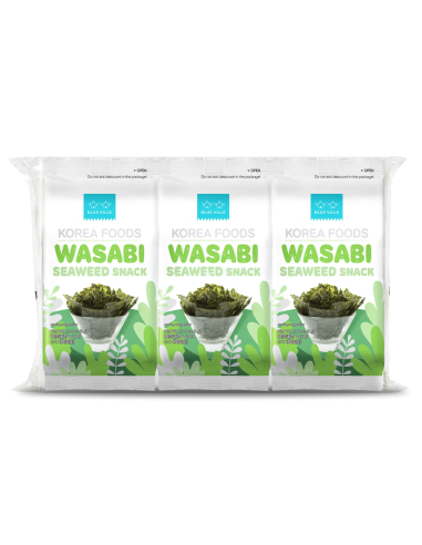 Blue Ville Seaweed Snack Wasabi flavour 4g*3