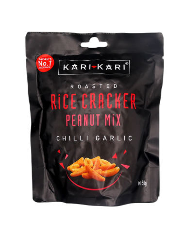 KARI KARI Rice Crackers & Peanuts Chilli Garlic 50g