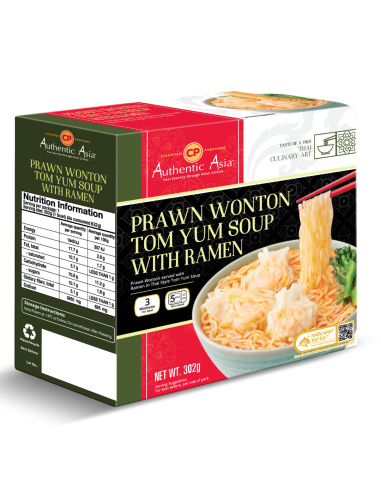 Prawn Wonton Noodle Tom Yum Soup (whole prawn - 5pcs) 302g