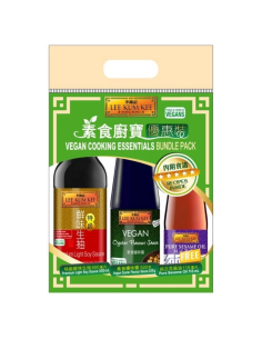李锦记素食烹饪必备组合装（特级鲜味生抽 500ml + 素蚝油 520g + 纯芝麻油 207ml）