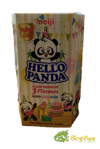 Meiji Hello Panda Assortment Of 3  Flavour choclate, strawberry and milk 260 g