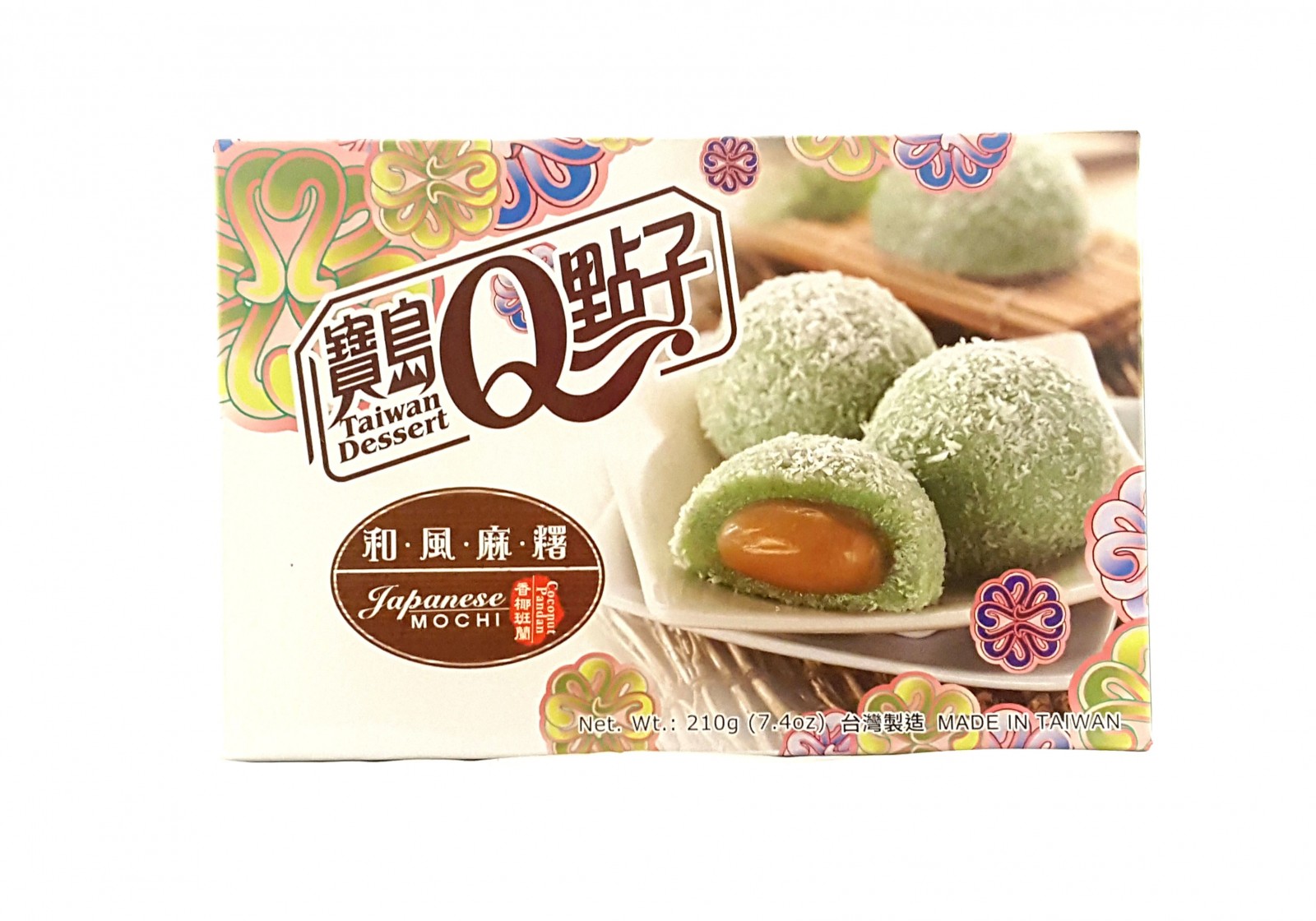 Taiwan Dessert Japanese Mochi Coconut Pandan 210g Snacks Sing