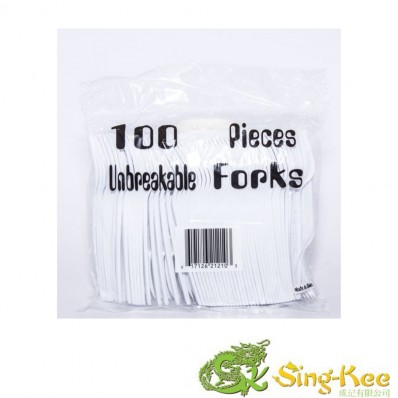 Preema White Plastic Forks 100pcs