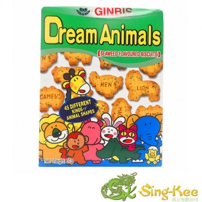 Ginbis Dream Animals Seaweed Flavoured Biscuits, 37 g
