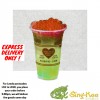 Matcha Milk Tea with Strawberry Popping Pearls(Large)