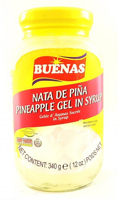 BUENAS Nata De Pina Pineapple Gel in Syrup 340g
