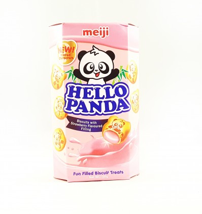 MEIJI Hello Panda Biscuits with Strawberry Flavoured Filling 50g